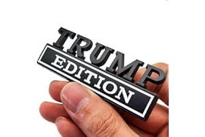 HJKK 2pcs Save American 3D Trump Edition Car Emblem Fender Badge Stickers Metal Decal Car Truck Replacement for Universal Vehicle, Car, Truck, SUV (Black/White)