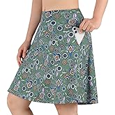 Turnhier Women's 20" Knee Length Skorts Skirts Casual Athletic Tennis Golf Skirt with Pockets