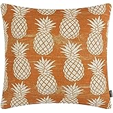 TRENDIN Pineapple Pillow Cover 18X18 for Couch Summer Tropical Decor Square Linen Cushion Case Sofa Home Decorations Orange PL1037TR