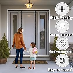 Door Net Screen with Magnet 235x250cm Door Mesh