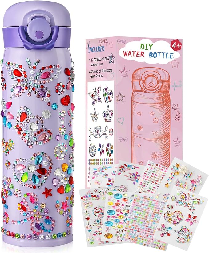 Decorate Your Own Water Bottle for Girls with Tons of Rhinestone