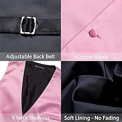 Barry.Wang Mens Light Pink Formal Suit Vest V-neck