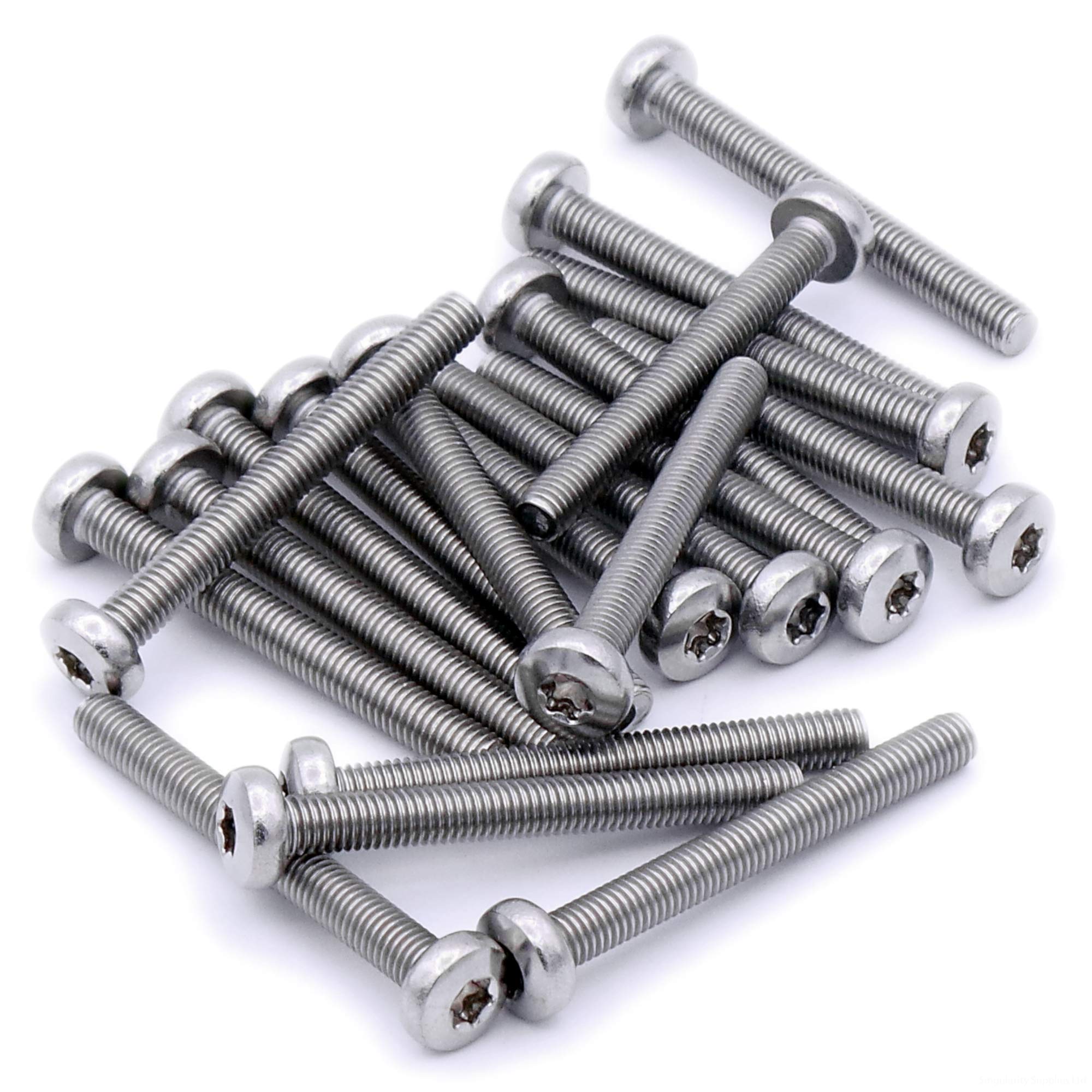 M2.5 (2.5mm x 12mm) TX Pan Machine Screw (Bolt) - Stainless Steel (A2) (Pack of 20)