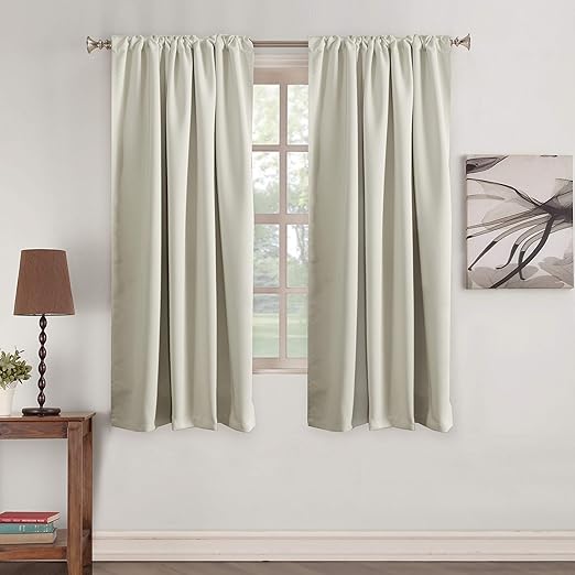 Amazon Com Tab Curtains Cream Room Darkening Curtains Thermal