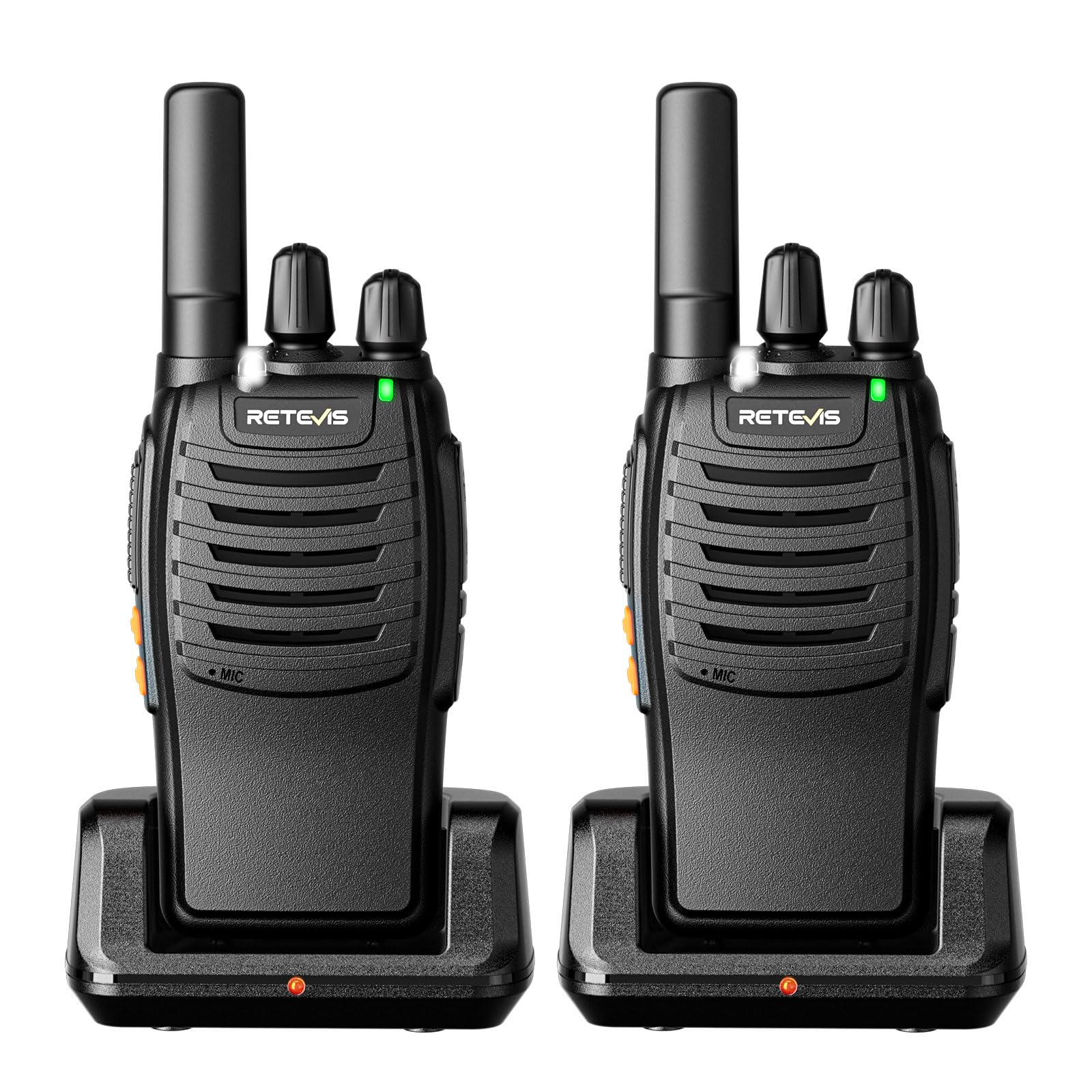 Retevis H777 Walkie Talkies, Portable 2 Way Radios, USB A-Type C, VOX, Flashlight, Clear Sound, 16 Channels, PMR446 Walkie Talkie for Adults for Family, Cycling, (Black,2Pcs)