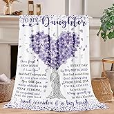Kitolwo to My Daughter Blanket from Mom Daughters Birthday Gifts Christmas Valentines Day Gift for Daughter to My Daughter's Throw Blanket 50" x 60"(Purple)