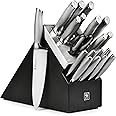 Henckels Forged Modernist 20 Piece Self Sharpening Knife Set with Stainless Steel Handles & Black Knife Block