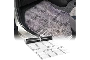 Nuanchu 4 Mil Auto Adhesive Plastic Floor Mat 24" x 200' Car Care Products Carpet Protector Film Roll Sticky Car Floor Mats Perforated Protector Cover Sheets Every 24", 150 Mats Per Roll