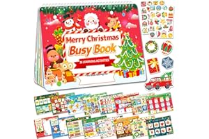 HomSeon Christmas Busy Book for Toddlers 3-5 Montessori Toys Preschool Learning Activities, for Toddlers Book Autism Sensory Educational for Kids Ages 2-4