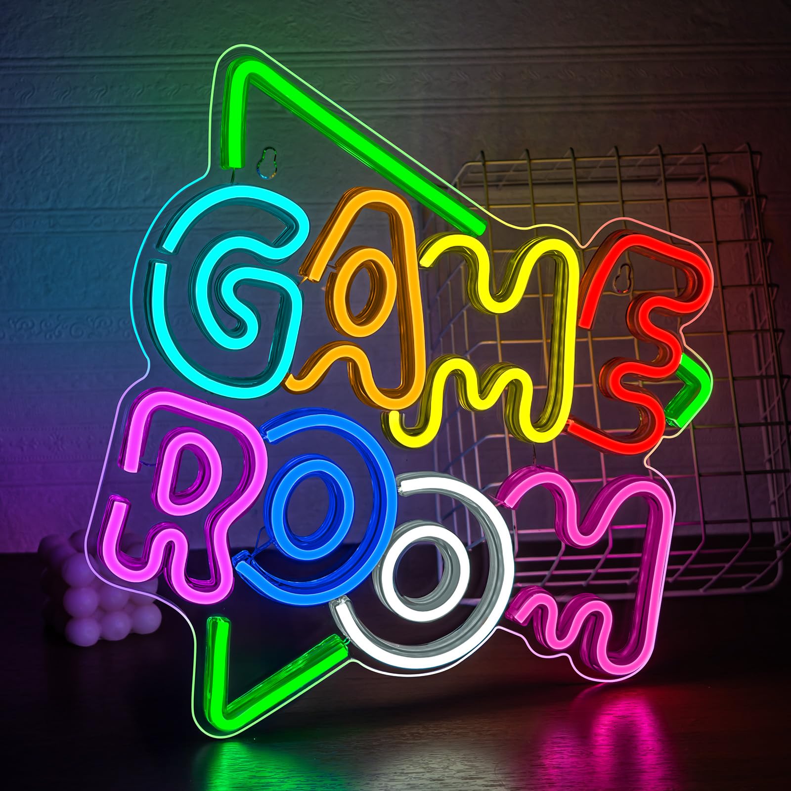 SIGNSHIP Green Game Room Neon Signs Led Neon Light for Wall Decoration USB Powered Cool Colorful Letter Neon Sign Art Wall Decor for Bedroom Game Room Living Room Bar Party Decor Boys Gift — image 1