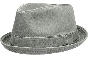 EPOCH Men's Casual Vintage Style Washed Cotton Fedora Hat