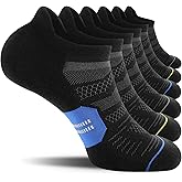 CS CELERSPORT 6 Pack Men's Running Ankle Socks with Cushion, Low Cut Athletic Sport Tab Socks