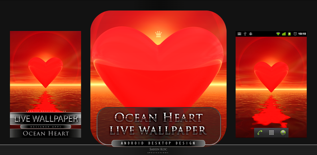 Ocean live wallpaper Ocean Heart ( live theme live android live background live ocean live desktop live water live liquid  )