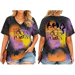 IsPICK Plus Size Halloween Shirts Women Witch Sanderson Hocus Pocus Tshirts | Women Halloween Tees,Hocus Pocus Shirts,Sanders
