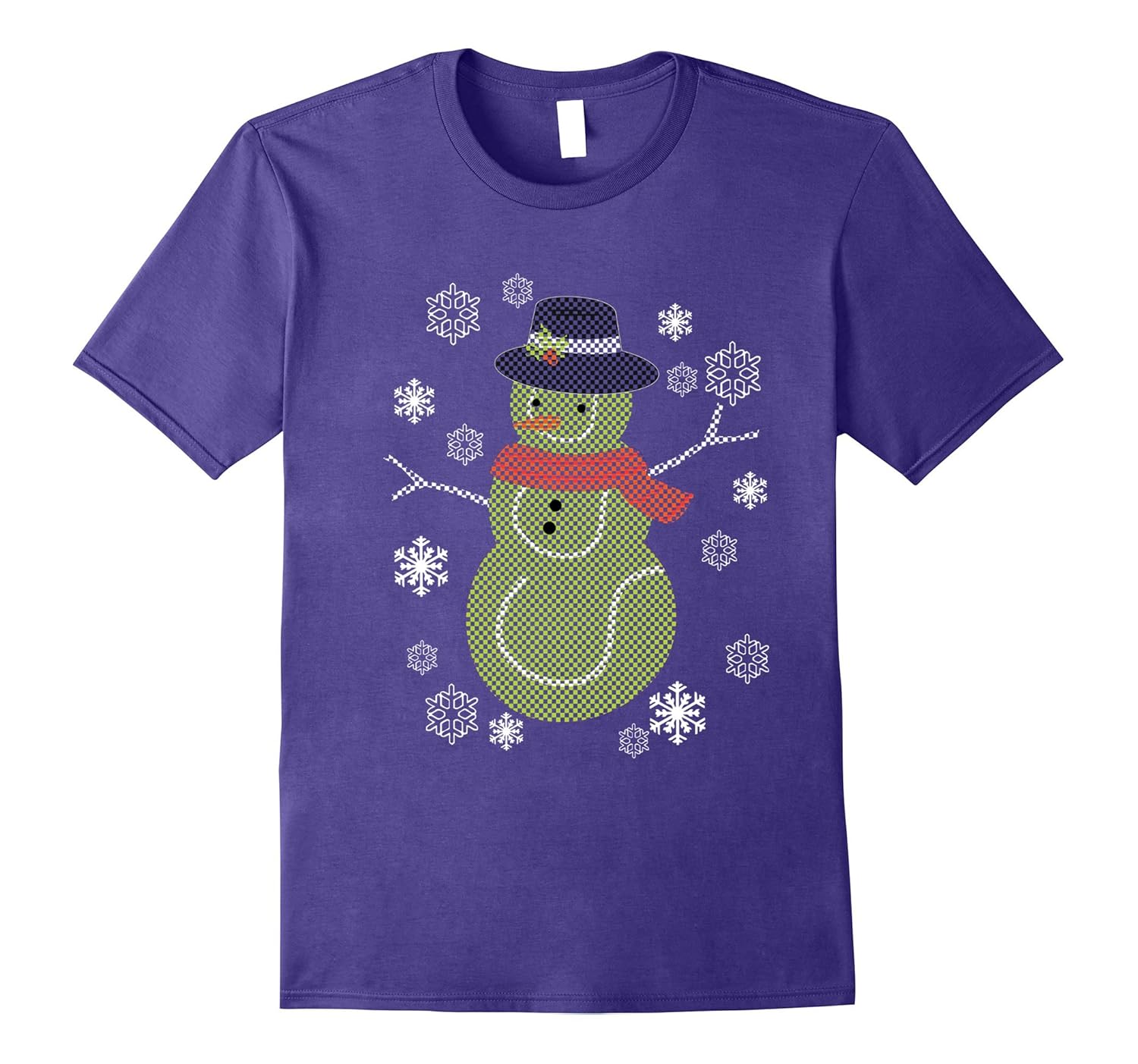 Tennis Snowman Ugly Sweater Merry Christmas Funny T-Shirt-Rose