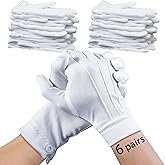 ARKBAODAN 6 Pairs White Gloves women men with Snap Cuff Uniform Gloves Parade Costume for Police Server Funeral Formal Tuxedo Guard