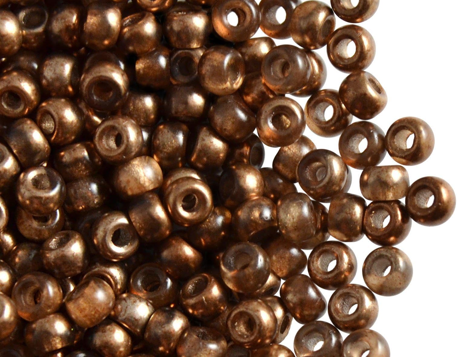 50pcs Small Pony Beads 5.5mm, 2mm Hole, Czech Pressed Glass, Semi-Apollo Brown