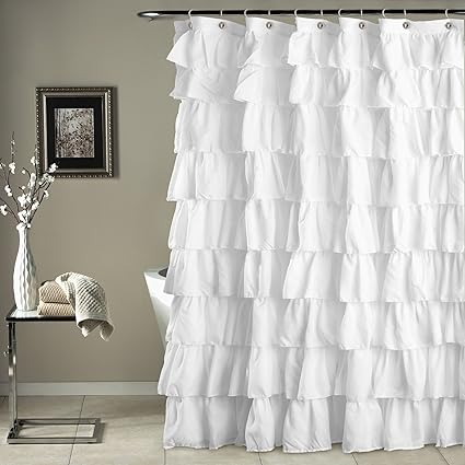 Lush Decor Triangle Home Fashions 19211 Ruffle Shower Curtain