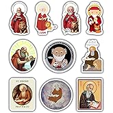 Saint Jerome Stickers, Catholic Christian Vinyl Decals, Waterproof, Multi-Color, 3 Inches, Round, 10 Pack, for Laptop, Water Bottle, Car Decoration