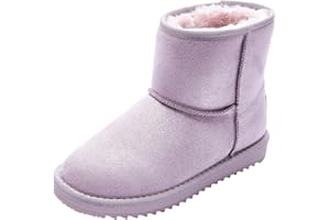 Balabala Kids Suede Winter Snow Boots, Ankle Height, Warm Lining Winter Boots for Toddler Boys Girls