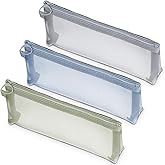 Yuanchu 3 Pcs Mesh Makeup Brush Bags with Zipper, Portable Nylon Zipper Pouch Bags Cosmetic Organizer Pouches for Travel Home Office Makeup Brushes Small Items(Gray, Blue, Green)