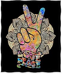 Jekeno Peace Sign Blanket Hippie Gifts for Dad