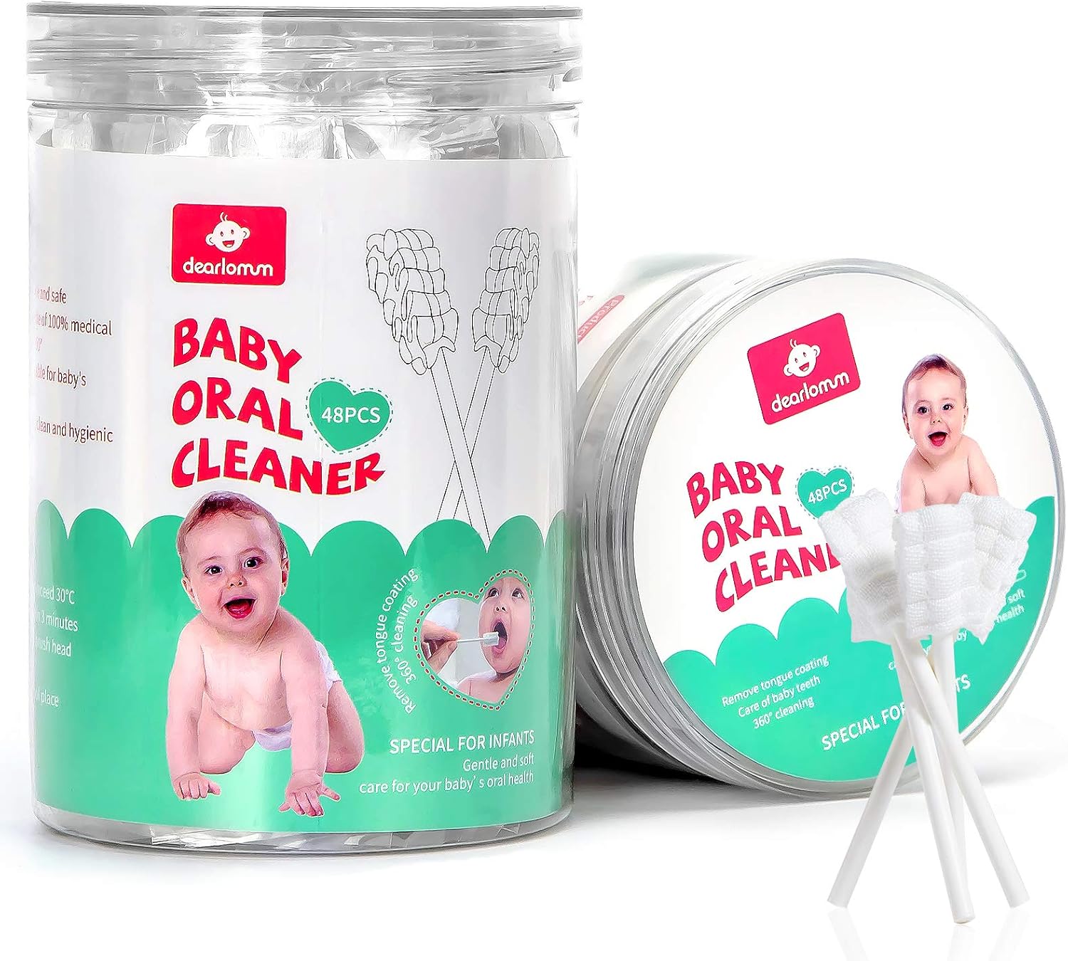 48PCS Baby Toothbrush, Newborn Baby Tongue Cleaner Toothbrush Clean