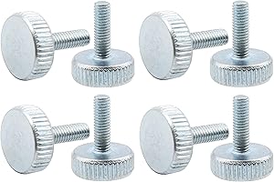 LBY 30pcs Knurled Hand Screw, M3 x 10mm Flat Knurled Head Fully Threaded Thumb Screws(Single Layer Step), Carbon Steel Galvanize