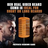 Viking Revolution Beard Brush & Pear Wood Comb Set with Travel Pouch view 4