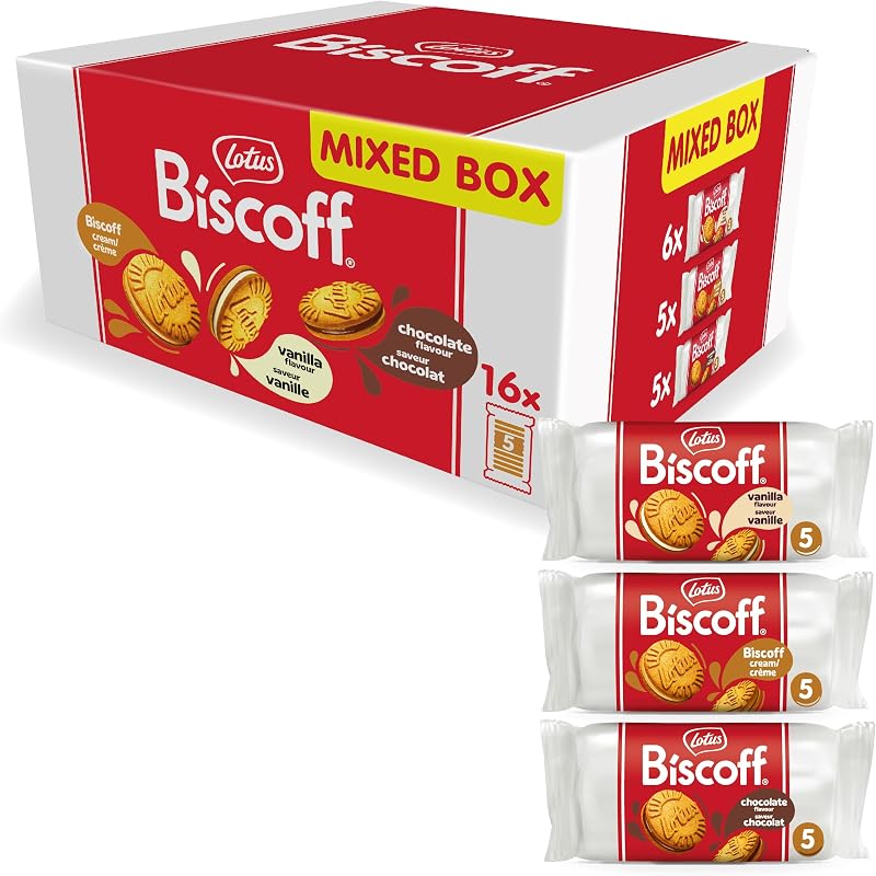 Lotus Biscoff Galletas Sándwich Paquete Variado | 3 Sabores | 16x50g (800g)