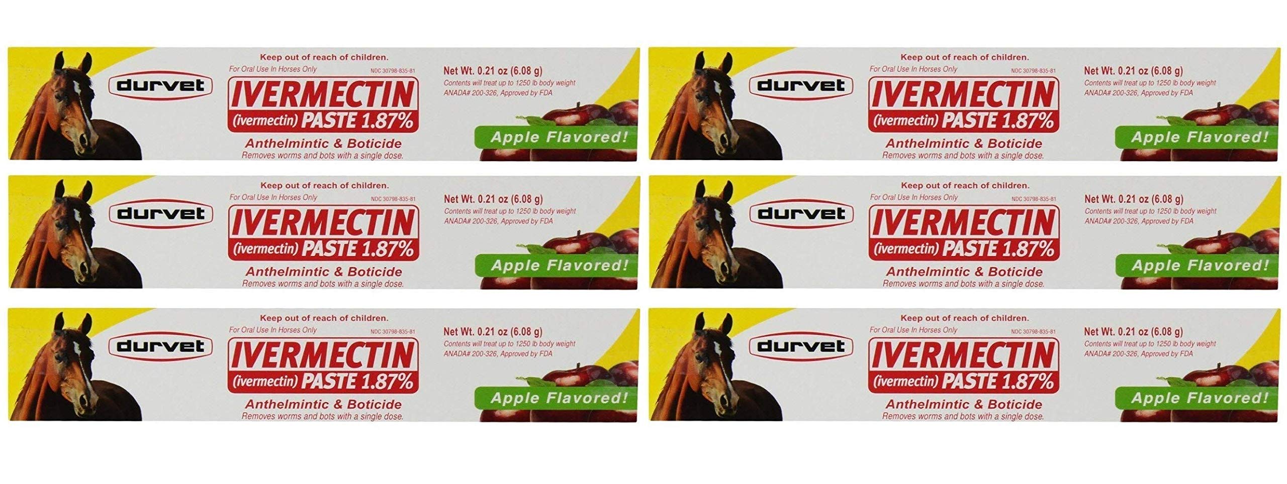 Durvet Ivermectin Dewormer Paste for Horses, 6 Doses, 0.21 oz eBay