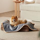 LE SURE Waterproof Dog Blanket 80x60cm Reversible Fleece Sherpa Grey view 7