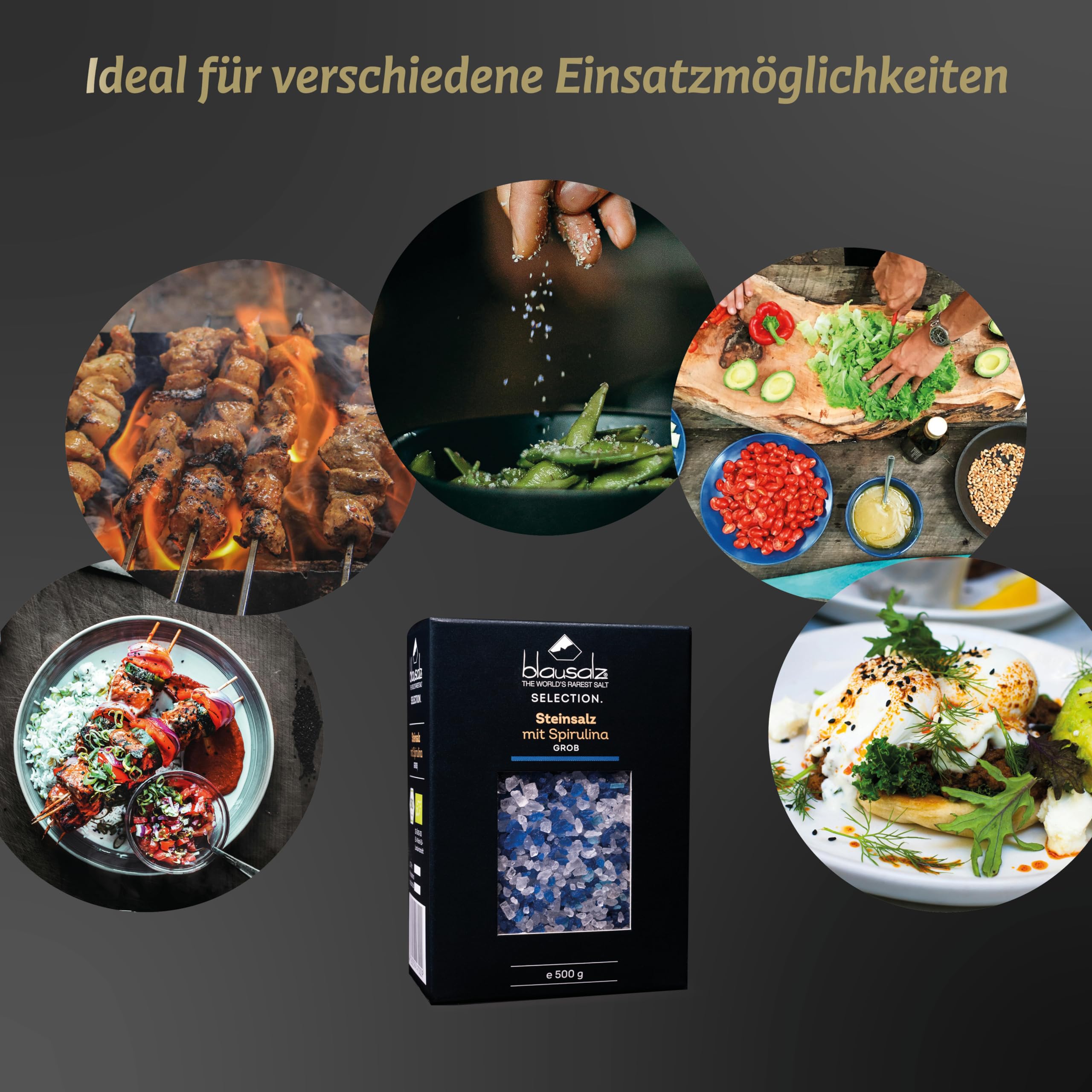 Blausalz Gourmet - 500 g - grobes Salz zum Würzen und Verfeinern – blaues Steinsalz aus Deutschland 4