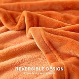 EHEYCIGA Fleece Blanket Orange 150x200cm Twin Size Soft Flannel Throw view 5