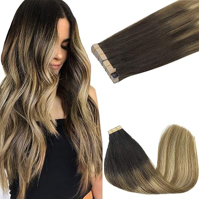 GOO GOO Tape in Hair Extensions 14inch 100g 40pcs Real Remy Seamless Straight