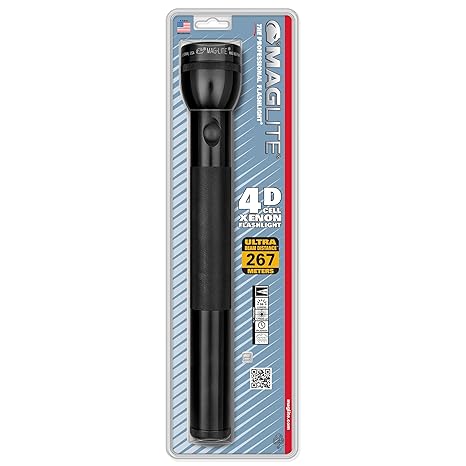 Maglite Heavy-Duty Incandescent 4-Cell D Flashlight, Black