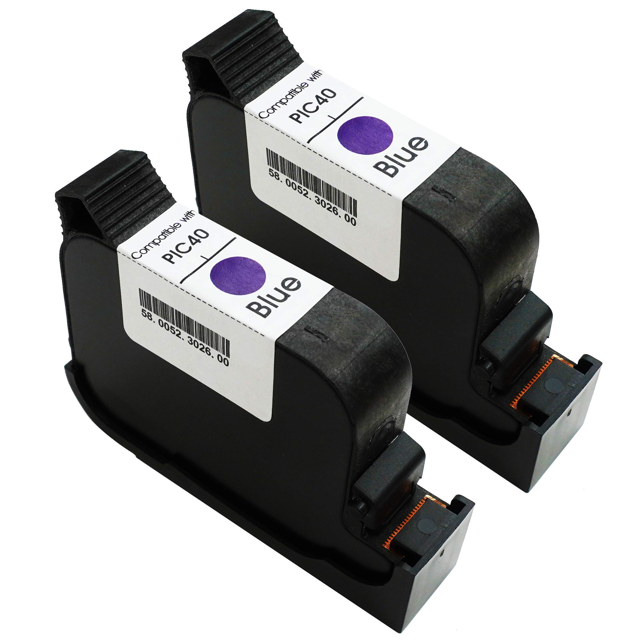 Postbase Qi FP BLUE 58.0052.3026.00 Replacement Mailmark Franking Ink Cartridge 42ml - PAIR