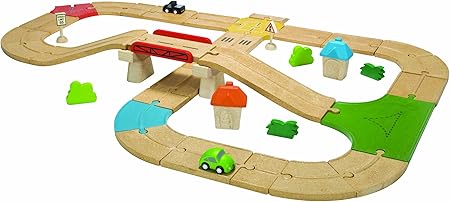 Plan Toys City Road and Rail Roadway 