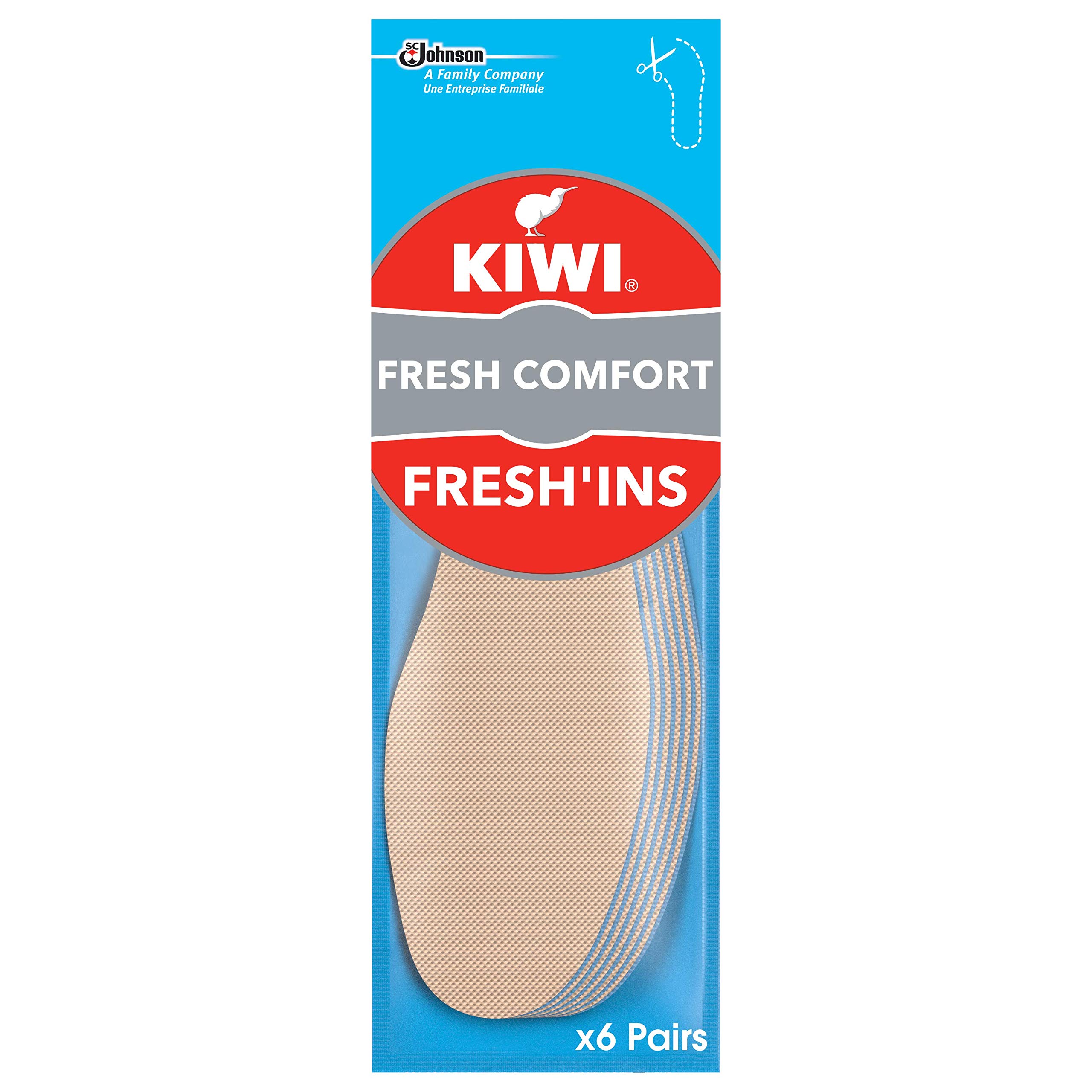 Kiwi Fresh Comfort, Fresh'Ins Insoles, 12 Insoles, Pack of 6