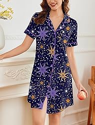 Ekouaer Nightgowns for Women Button Down Sleepshirt