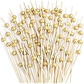 200 Pcs Cocktail Picks, 4.7 Inch Toothpicks for Appetizers, Bamboo Cocktail Sticks Skewers for Drinks, Desserts, Charcuterie,