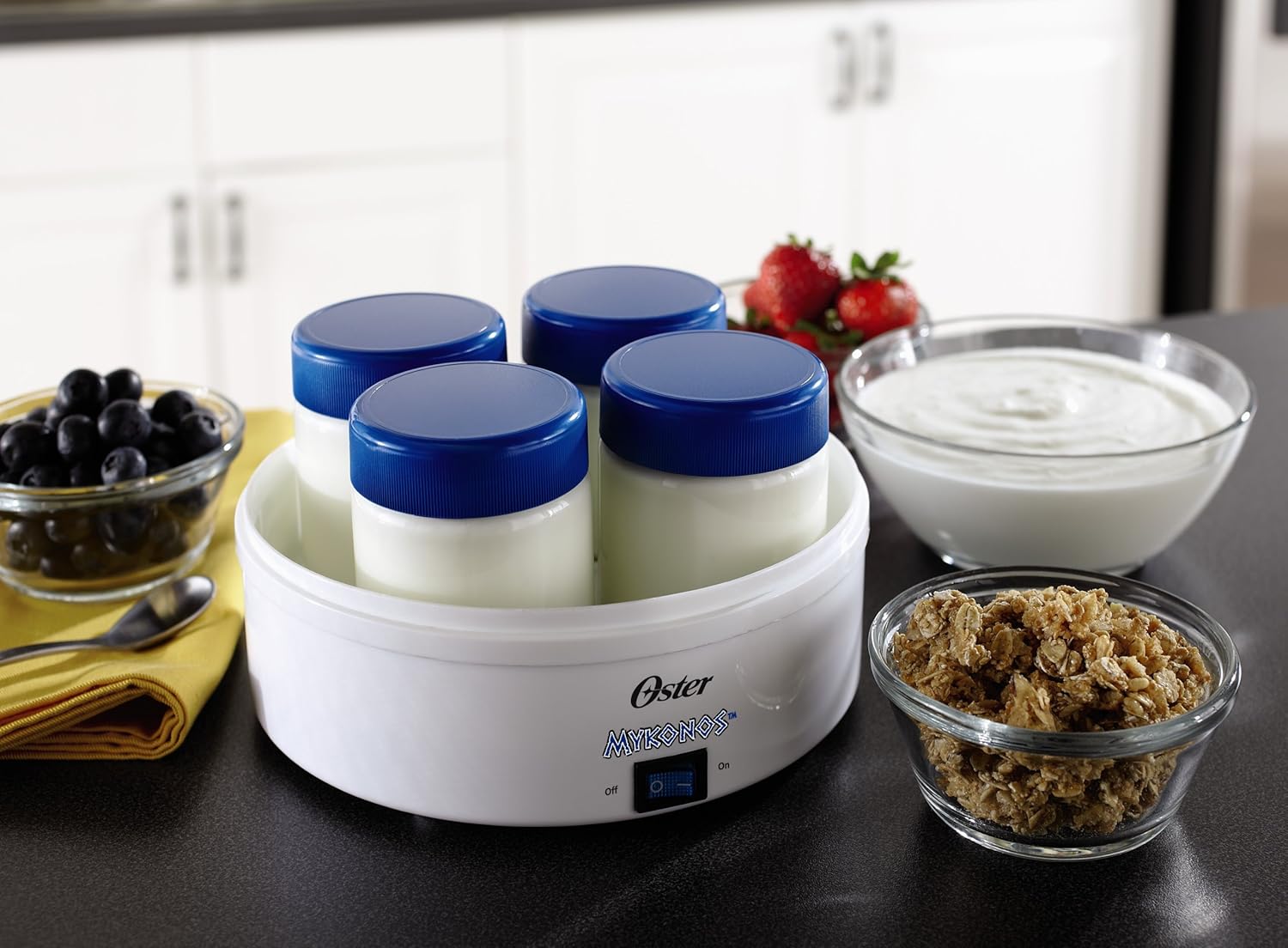 Oster CKSTYM1001 Mykonos Greek Manual Yogurt Maker, 1-Quart: Kitchen & Dining