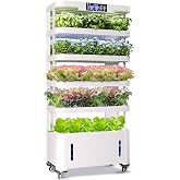 Large Hydroponics Growing System,148 Pod Vertical Indoor Garden Tower | hydroponic tower, Full-Spectrum Grow Lights, Ultra-Quiet Pump, Dual Water Tanks, 30-Day Self-Managed for Home &amp; Commercial