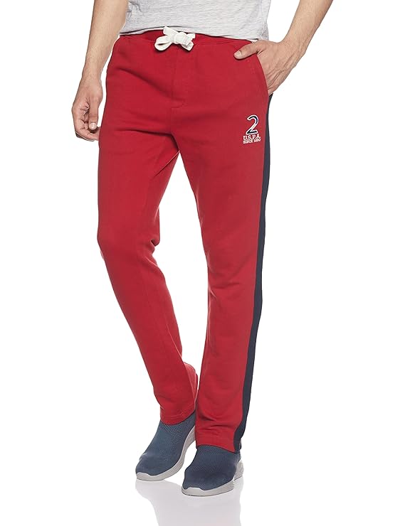 Buy US Polo Men's Cotton Sweatpants (8907378692580_USKP1052_40W x 31L_USPA Red) at Amazon.in