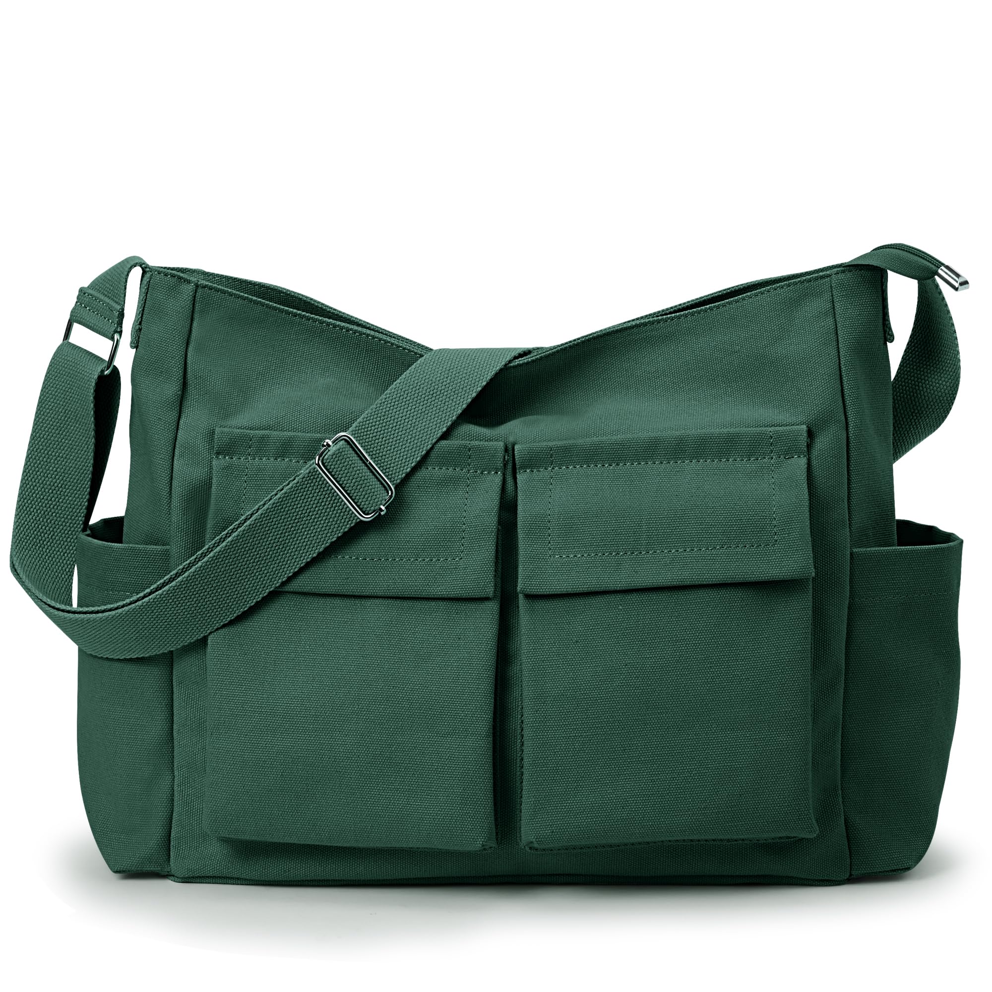 thumbnail image 2 of Canvas Tote Bag Messenger Bag, Large Crossbody Bag For Women 2 of 11