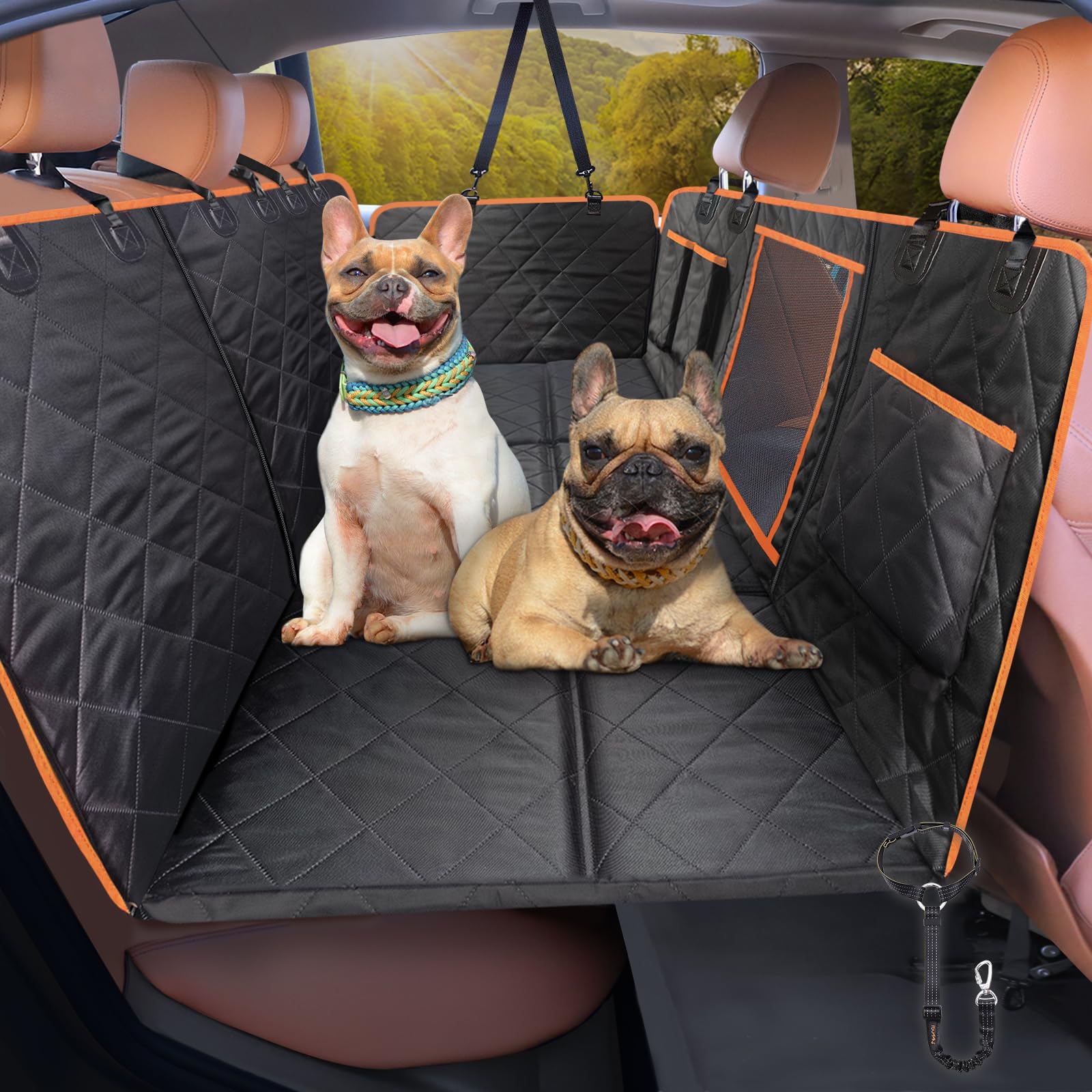 Photo 1 of iBuddy Car Seat Cover for Dogs Offer Large Space Hard Bottom Back Seat Extender Support 420LB, Waterproof Dog Hammock Protects Rear Seat from Fur, Scratches and Dirt for Car/SUVs Easy to Clean