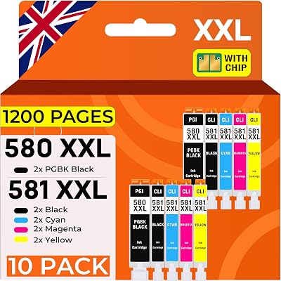 Supply Guy XXL Ink Cartridges PGI-580 CLI-581 Compatible Canon Pixma TR TS