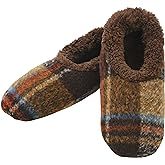 Snoozies Mens Slippers Indoor Plaid, Cord, or Camo, Sherpa Fleece-Lined Slippers Socks Non-Skid, Mens House Shoes, Male Gifts