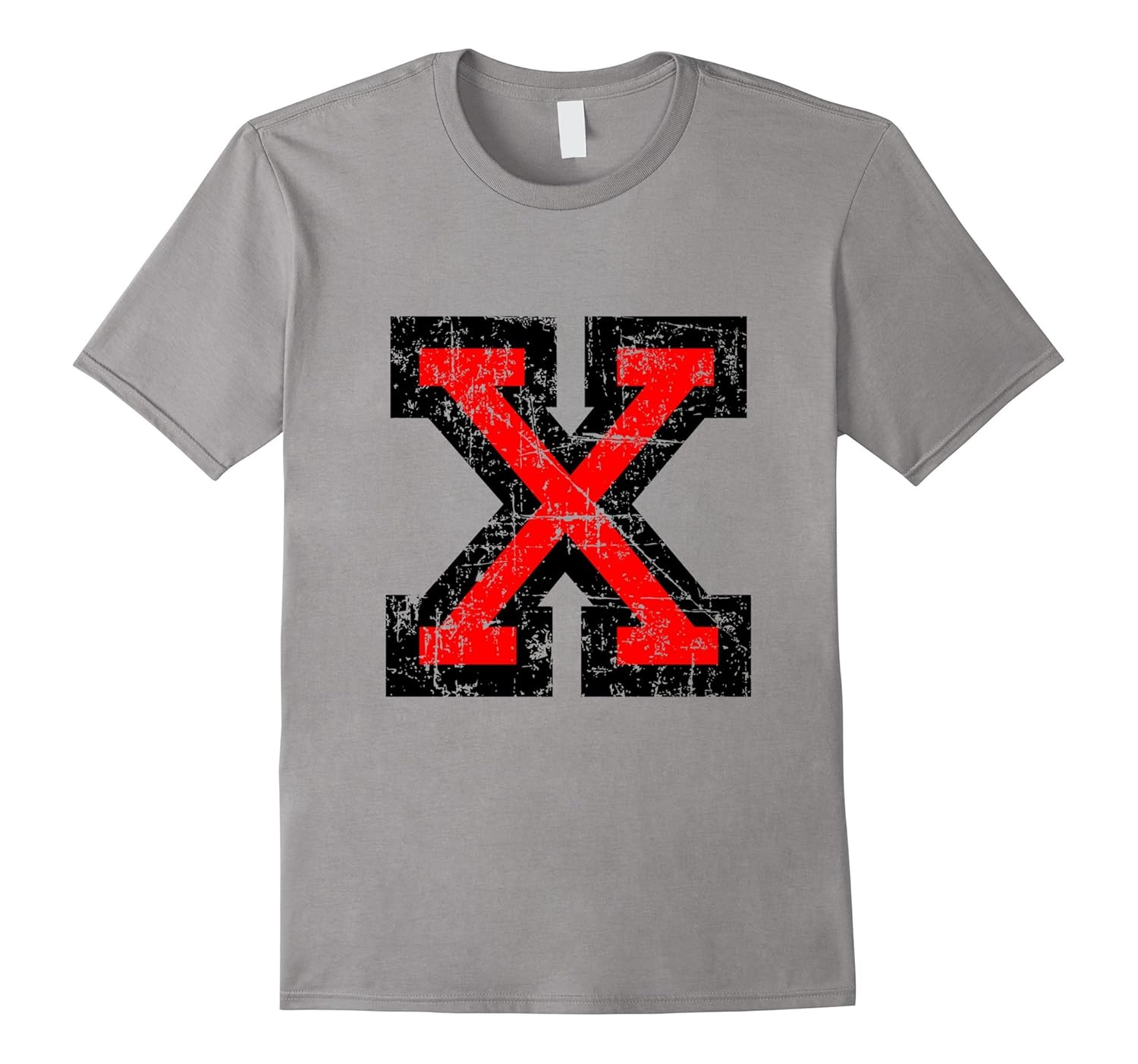 Letter X T-Shirts (Distressed Black&Red)-ANZ