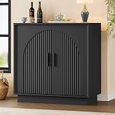 BORNOON Buffet Sideboard Cabinet with Storage, Fluted Coffee Bar Cabinet | Adjustable Shelves, Fluted Arched Doors, Spacious Tabletop, Enclosed Base, Anti-Tip Kit, Ideal for Dining Room, Living Room